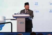 Menteri Pertahanan Prabowo Subianto saat menghadiri acara di International Institute for Strategic Studies (IISS) Shangri-La Dialogue 20th Asia Security Summit, Singapura. (Instagram.com/@prabowo)