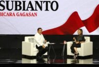 Ketua Umum Partai Gerindra Prabowo Subianto di acara 'Mata Najwa On Stage: 3 Bacapres Bicara Gagasan' di Graha Sabha Pramana UGM. (Facbook.com/@Prabowo Subianto )
