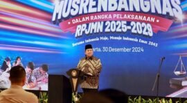 Presiden RI Prabowo Subianto saat berpidato di Musyawarah Perencanaan Pembangunan Nasional (Musrembangnas). (Dok. Tim Media Prabowo)